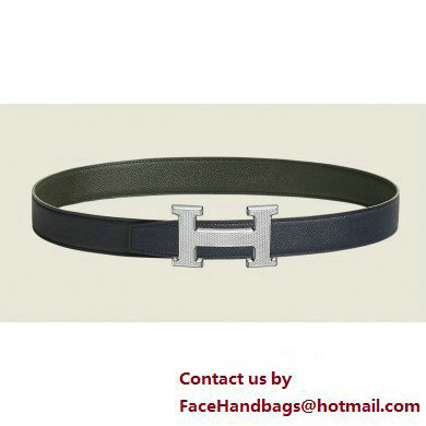 Hermes H Guillochee belt buckle & Reversible leather strap 32 mm 01 2023 - Click Image to Close